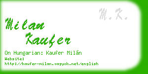 milan kaufer business card
